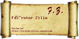 Fürster Zilia névjegykártya